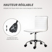 Chaise de bureau design style Chesterfield ANSELM blanc