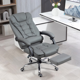 Fauteuil de bureau manager inclinable repose-pied HELMUT gris