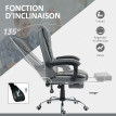 Fauteuil de bureau manager inclinable repose-pied HELMUT gris