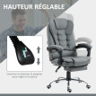 Fauteuil de bureau manager inclinable repose-pied HELMUT gris