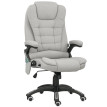 Fauteuil de bureau direction massant chauffant MATILDA gris clair