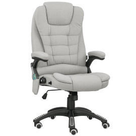 Fauteuil de bureau direction massant chauffant MATILDA gris clair