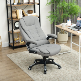 Fauteuil de bureau direction massant chauffant MATILDA gris clair
