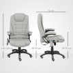 Fauteuil de bureau direction massant chauffant MATILDA gris clair