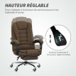 Fauteuil de bureau manager dossier inclinable HARRISON lin beige