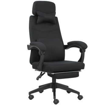 Fauteuil de bureau manager repose-pied intégrés JOYCE noir