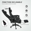 Fauteuil de bureau manager repose-pied intégrés JOYCE noir