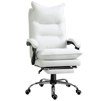 Fauteuil de bureau direction avec repose-pied CALIF blanc