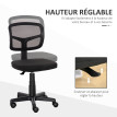 Chaise de bureau ergonomique réglable VINZETTA maille noir