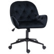 Chaise de bureau velours design Chesterfield BENEDITTA noir