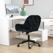 Chaise de bureau velours design Chesterfield BENEDITTA noir