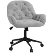 Chaise de bureau velours design Chesterfield BEATTA gris clair
