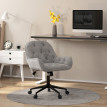 Chaise de bureau velours design Chesterfield BEATTA gris clair