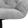 Chaise de bureau velours design Chesterfield BEATTA gris clair