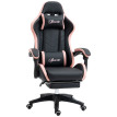 Chaise gaming de bureau inclinable LAURETTA noir et rose