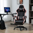 Chaise gaming de bureau inclinable LAURETTA noir et rose