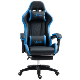 Chaise gaming de bureau inclinable VARETTA noir et bleu