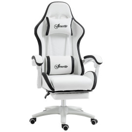Chaise de bureau gaming inclinable réglable TITTO blanche et grise