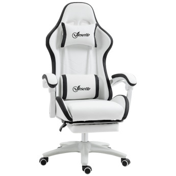 Chaise de bureau gaming inclinable réglable TITTO blanche et grise