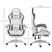Chaise de bureau gaming inclinable réglable TITTO blanche et grise
