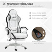 Chaise de bureau gaming inclinable réglable TITTO blanche et grise