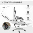 Chaise de bureau gaming inclinable réglable TITTO blanche et grise