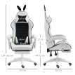 Chaise gaming inclinable repose-pieds CARETTO noire et blanche