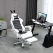 Chaise gaming inclinable repose-pieds CARETTO noire et blanche