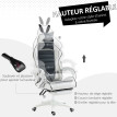 Chaise gaming inclinable repose-pieds CARETTO noire et blanche