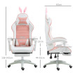 Chaise gaming inclinable réglable SIMONA rose et blanche