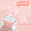 Chaise gaming inclinable réglable SIMONA rose et blanche
