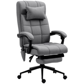Chaise de bureau massante et chauffante LOVITTO grise