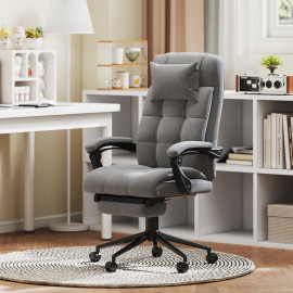 Chaise de bureau massante et chauffante LOVITTO grise