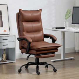 Fauteuil de bureau massant chauffant JANUO marron et noir
