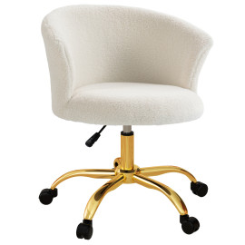Chaise de bureau design chromé PINSETTO vert et or