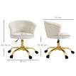 Chaise de bureau design chromé PINSETTO vert et or