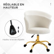 Chaise de bureau design chromé PINSETTO vert et or