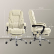 Fauteuil de bureau massant chauffant velours ALESSIO beige sable
