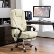 Fauteuil de bureau massant chauffant velours ALESSIO beige sable