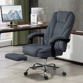 Fauteuil de bureau massant inclinable velours LORENDA gris