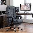 Fauteuil de bureau massant inclinable velours LORENDA gris