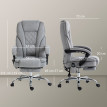 Fauteuil de bureau manager massant chauffant velours JULIA gris