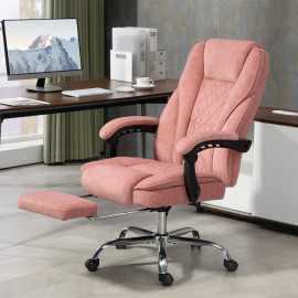 Fauteuil de bureau massant chauffant velours ISABELLA rose