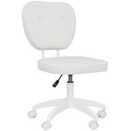 Chaise de bureau design Chesterfield 2 boutons MARCO blanc
