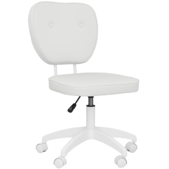 Chaise de bureau design Chesterfield 2 boutons MARCO blanc