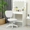 Chaise de bureau design Chesterfield 2 boutons MARCO blanc