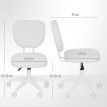 Chaise de bureau design Chesterfield 2 boutons MARCO blanc