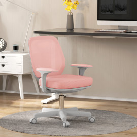 Chaise de bureau ergonomique revêtement maille SONIA rose