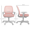 Chaise de bureau ergonomique revêtement maille SONIA rose