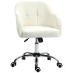 Chaise de bureau tissu bouclette effet capitonné ENYO crème